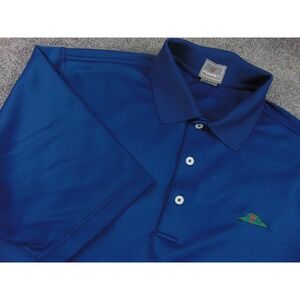 Fennec Polo Shirt Mens Med Blue Solid Short Sleeve Golf Performance‎ Athletic